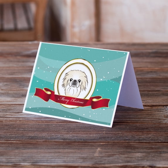 Carolines Treasures BB1531GCA7P Pekingese Merry Christmas Greeting Cards and Envelopes Pack of 8 7 x 5 multicolor
