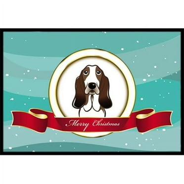 Carolines Treasures BB1553JMAT Basset Hound Merry Christmas Indoor & Outdoor Mat- 24 x 36 in.