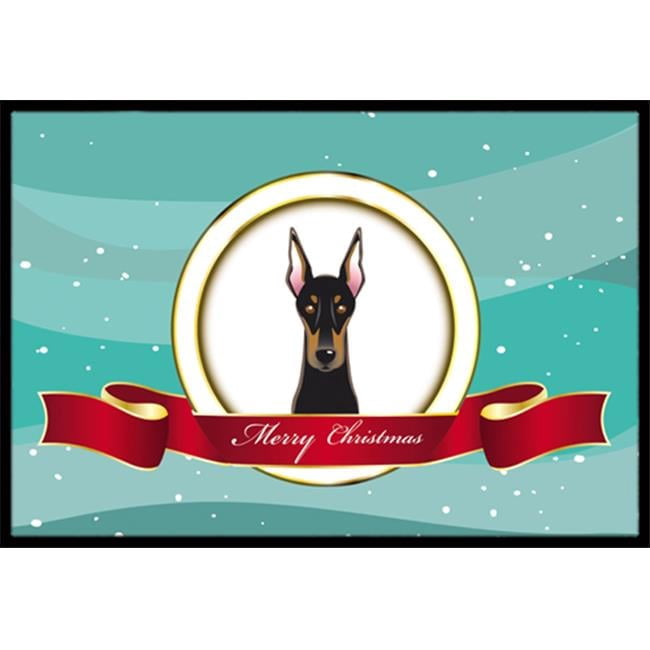 Doberman Merry Christmas Door Mat