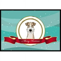 Caroline's Treasures BB1557MAT Wire Haired Fox Terrier Merry Christmas Door Mat, Indoor Rug or Outdoor Welcome Mat 18x27