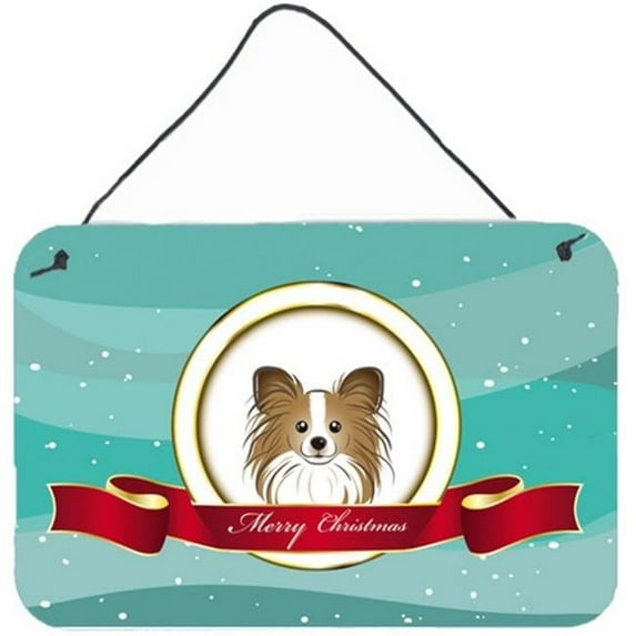 Carolines Treasures BB1558DS812 Papillon Merry Christmas Wall and Door Hanging Prints