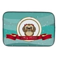 thumbnail image 1 of Chocolate Brown Shih Tzu Merry Christmas Dish Drying Mat, 1 of 7