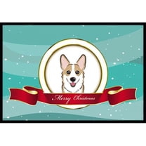 Caroline's Treasures BB1563MAT Sable Corgi Merry Christmas Door Mat, Indoor Rug or Outdoor Welcome Mat 18x27 Doormat ,