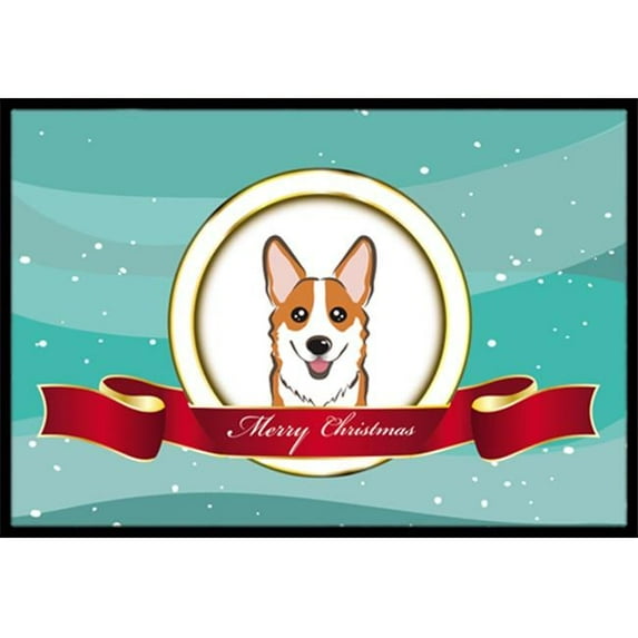 Carolines Treasures BB1564MAT Red Corgi Merry Christmas Indoor & Outdoor Mat- 18 x 27 in.
