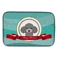 thumbnail image 1 of Silver Gray Poodle Merry Christmas Dish Drying Mat, 1 of 7