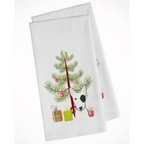 Carolines Treasures BB1581WTKT Christmas Tree and Bull Terrier White Kitchen Towel Set of 2 Dish Towels 19 X 25"