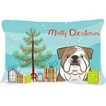 thumbnail image 1 of Carolines Treasures BB1591PW1216 Christmas Tree and English Bulldog Canvas Fabric Decorative Pillow, 12H x16W,, 1 of 3