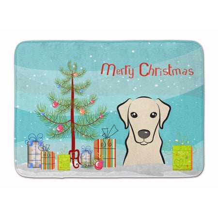 Carolines Treasures BB1594RUG Christmas Tree and Yellow Labrador Machine Washable Memory Foam Mat 19 X 27" multicolor