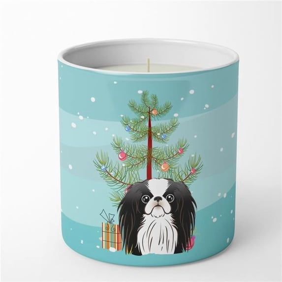 Carolines Treasures BB1602CDL 3.75 x 3.25 in. Unisex Christmas Tree & Japanese Chin 10 oz Decorative Soy Candle