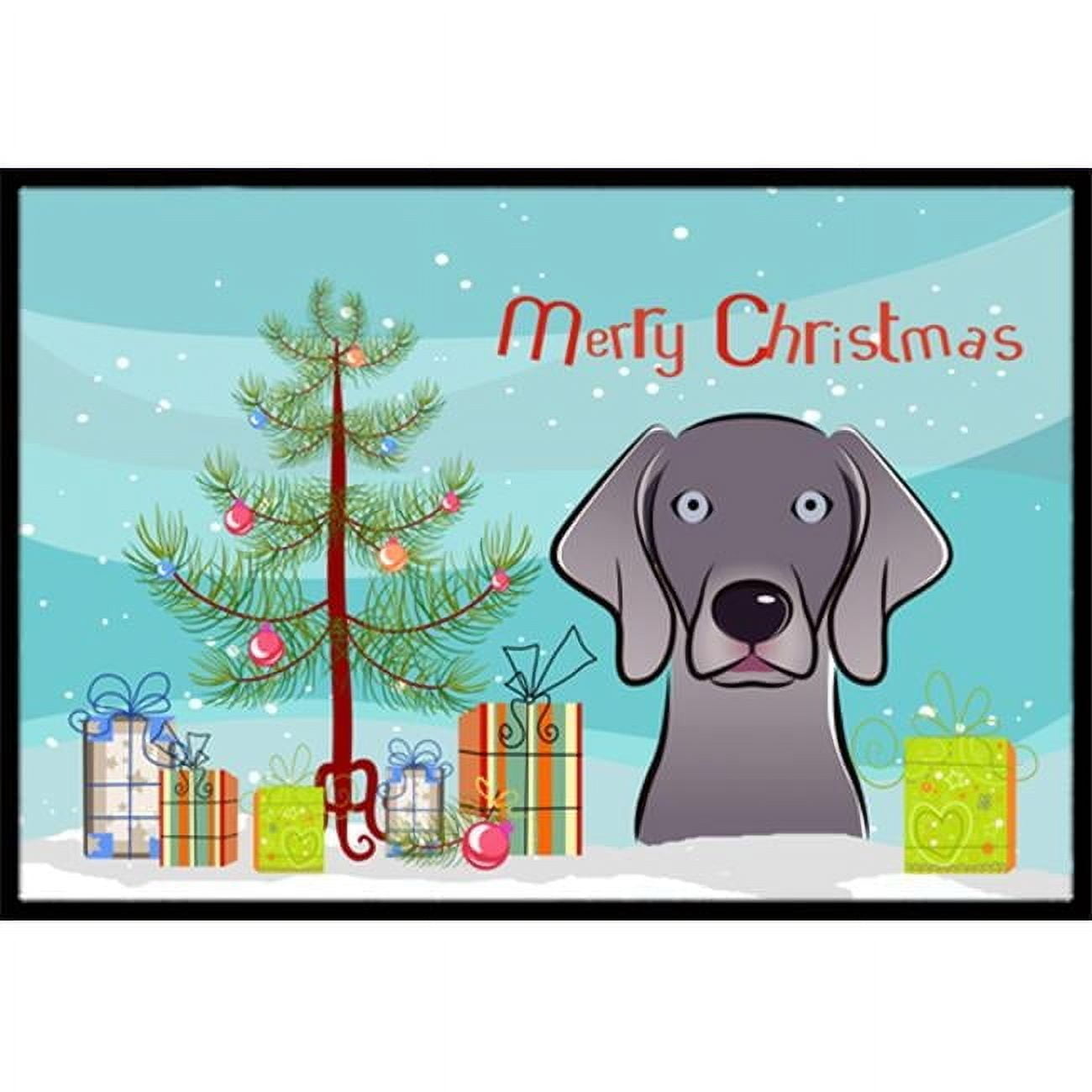 Christmas Tree and Weimaraner Door Mat