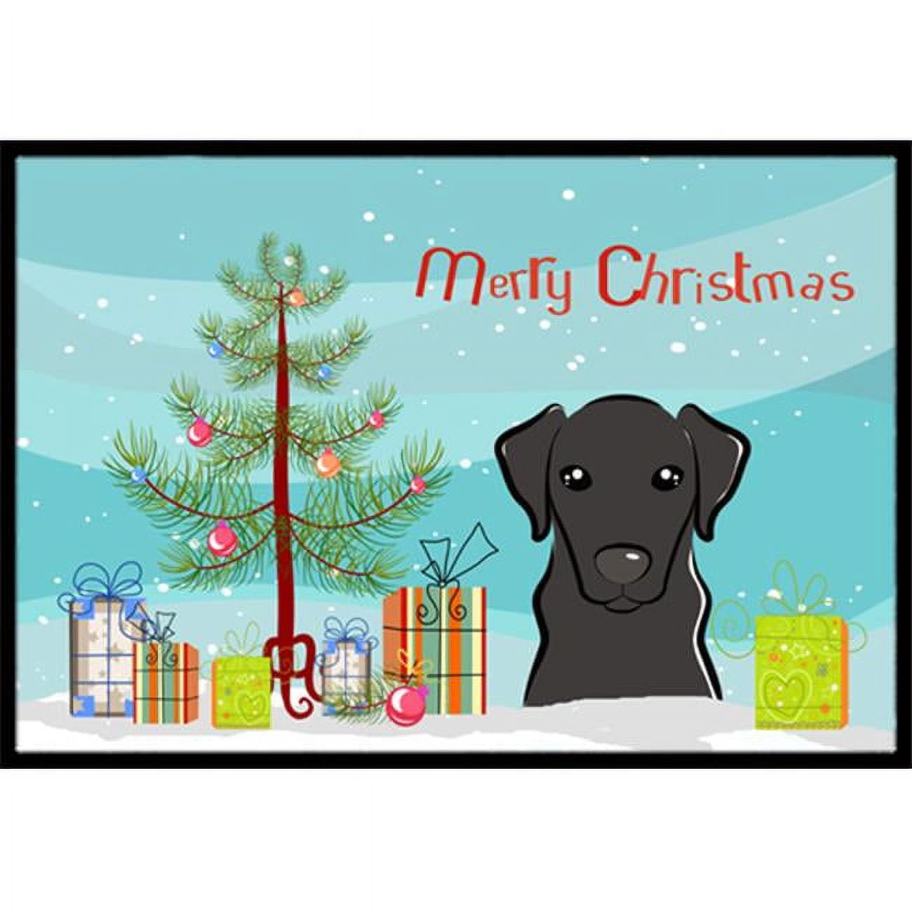 Carolines Treasures BB1607JMAT Christmas Tree & Black Labrador Indoor or Outdoor Mat- 24 x 36