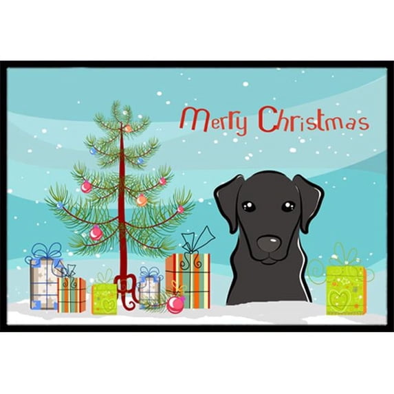 Carolines Treasures BB1607JMAT Christmas Tree & Black Labrador Indoor or Outdoor Mat- 24 x 36