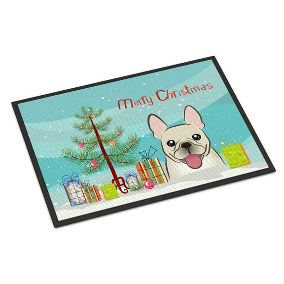 Caroline's Treasures BB1610MAT Christmas Tree and French Bulldog Door Mat, Indoor Rug or Outdoor Welcome Mat 18x27