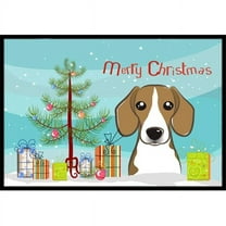 Caroline's Treasures BB1611JMAT Christmas Tree and Beagle Door Mat, Indoor Rug or Outdoor Welcome Mat 24x36 Doormat ,