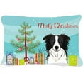 thumbnail image 1 of Carolines Treasures BB1613PW1216 Christmas Tree and Border Collie Canvas Fabric Decorative Pillow, 12H x16W, multicolor, 1 of 3
