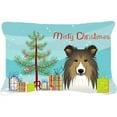 thumbnail image 1 of Carolines Treasures BB1614PW1216 Christmas Tree and Sheltie Canvas Fabric Decorative Pillow, 12H x16W, multicolor, 1 of 3