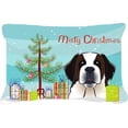 thumbnail image 1 of Carolines Treasures BB1618PW1216 Christmas Tree and Saint Bernard Canvas Fabric Decorative Pillow, 12H x16W, multicolor, 1 of 3