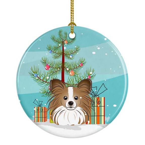 Carolines Treasures BB1620CO1 Christmas Tree & Papillon Ceramic Ornament