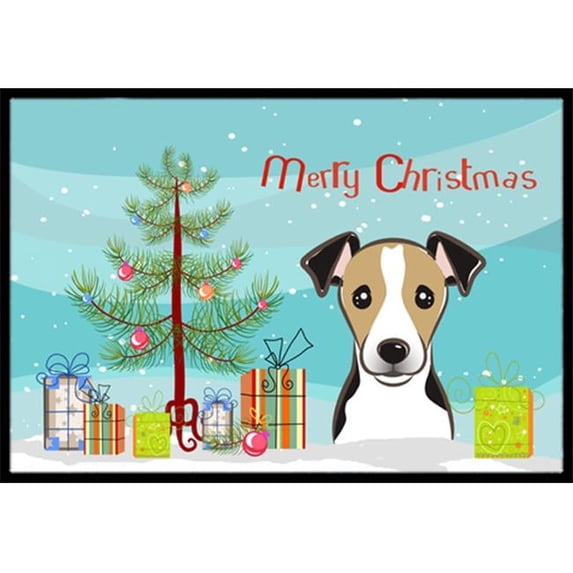 Christmas Tree and Jack Russell Terrier Door Mat