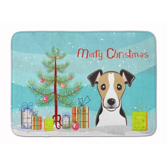 Carolines Treasures BB1633RUG Christmas Tree and Jack Russell Terrier Machine Washable Memory Foam Mat 19 X 27"