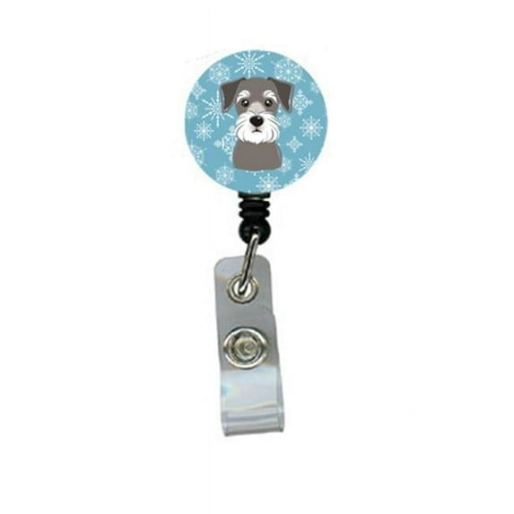 Carolines Treasures BB1640BR Snowflake Schnauzer Retractable Badge Reel