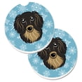 thumbnail image 1 of Carolines Treasures BB1647CARC Snowflake Longhair Black and Tan Dachshund Set of 2 Cup Holder Car Coasters  Large, 1 of 1