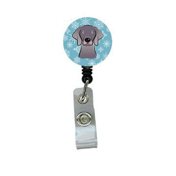 Carolines Treasures BB1665BR Snowflake Weimaraner Retractable Badge Reel