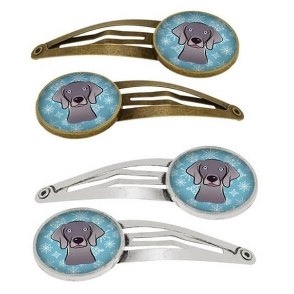 Carolines Treasures BB1665HCS4 Snowflake Weimaraner Barrettes Hair Clips, Set of 4