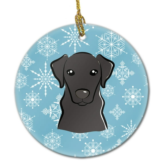 Carolines Treasures BB1669CO1 Snowflake Black Labrador Ceramic Ornament 3 in multicolor