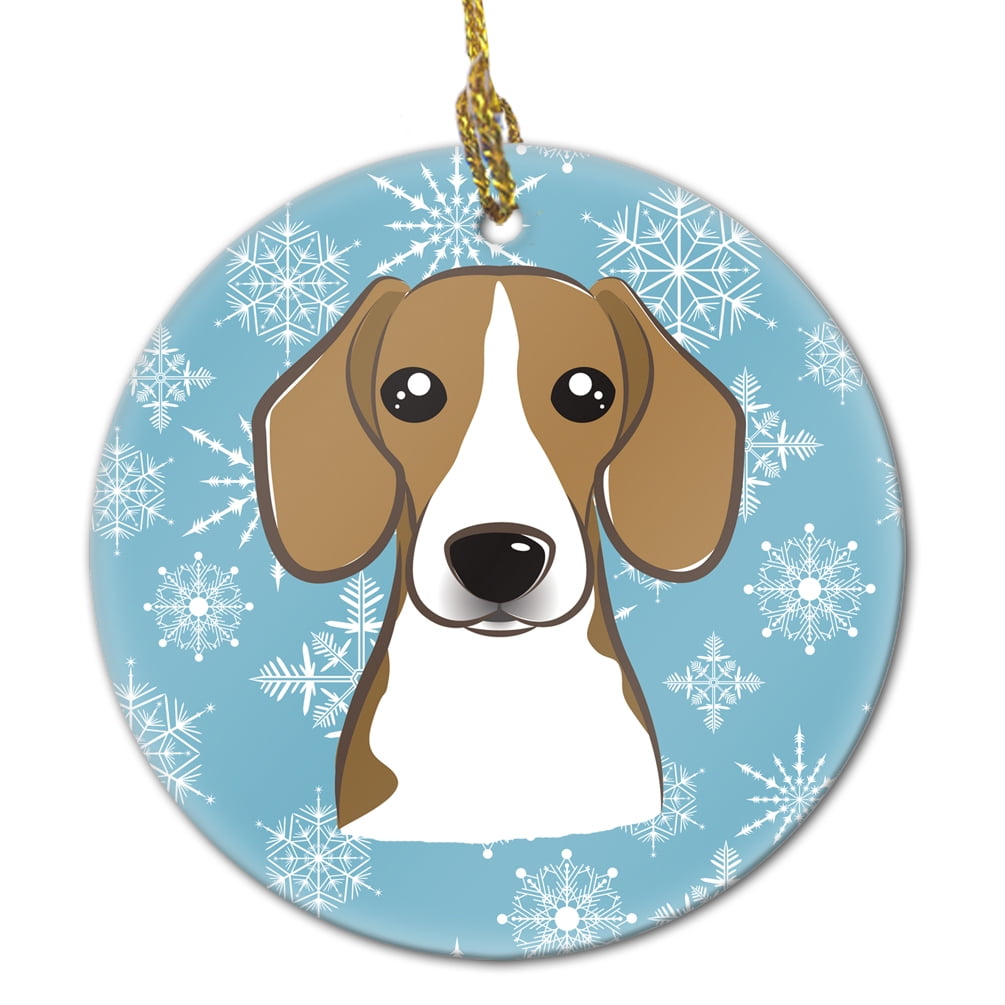 Carolines Treasures BB1673CO1 Snowflake Beagle Ceramic Ornament 3 in multicolor