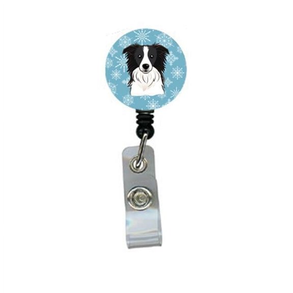 Carolines Treasures BB1675BR Snowflake Border Collie Retractable Badge Reel