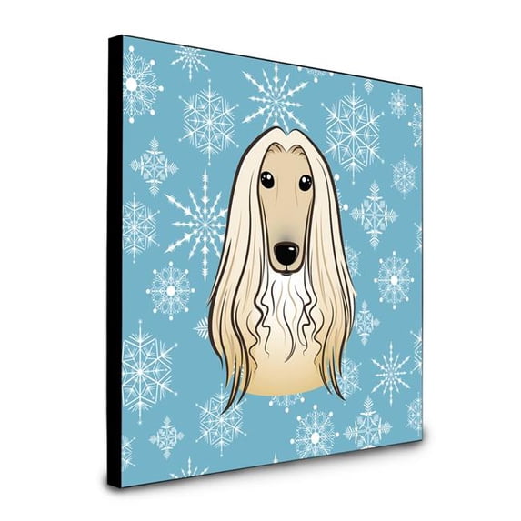 Carolines Treasures 8 x 8 x 0.625 in. Snowflake Afghan Hound Artwork Panel Wall Decor