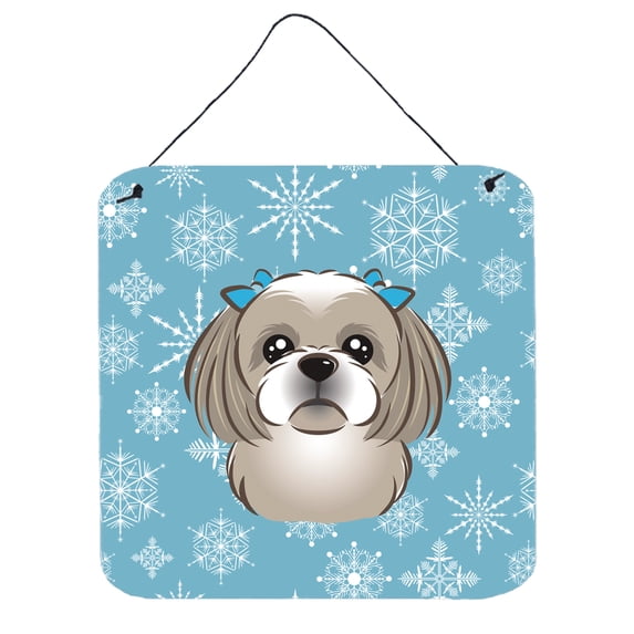Carolines Treasures BB1684DS66 Snowflake Gray Silver Shih Tzu Wall and Door Hanging Prints