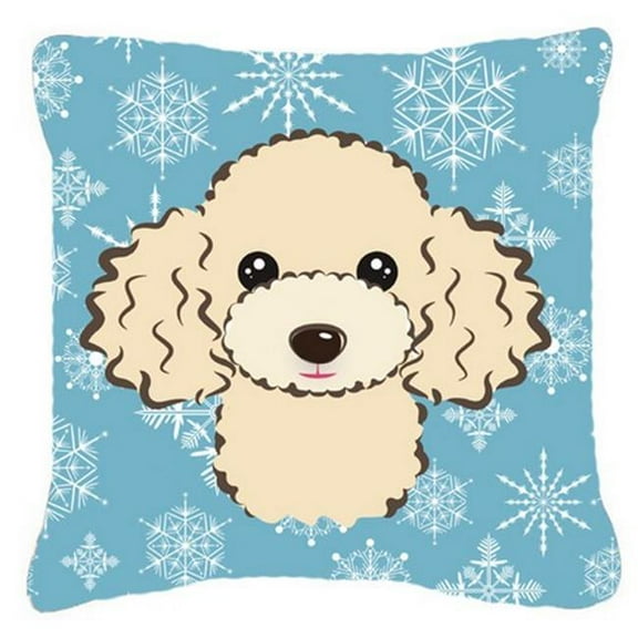 Caroline's Treasures BB1692PW1414 Snowflake Buff Poodle Fabric Decorative Pillow , 14Hx14W, multicolor