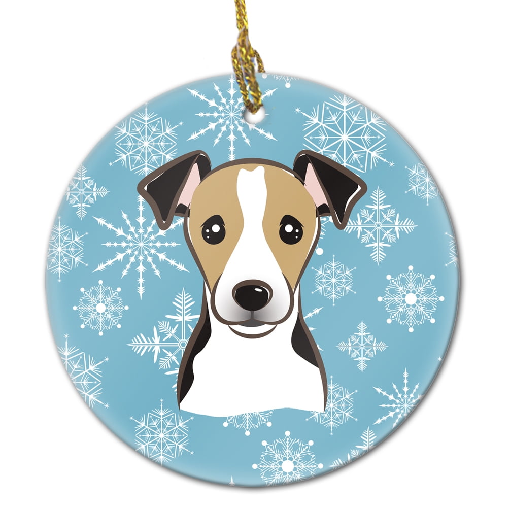 Carolines Treasures BB1695CO1 Snowflake Jack Russell Terrier Ceramic Ornament 3 in multicolor