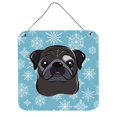 thumbnail image 1 of Carolines Treasures BB1697DS66 Snowflake Black Pug Wall and Door Hanging Prints, 1 of 7