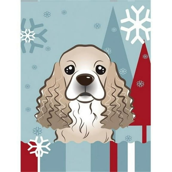 Caroline's Treasures BB1712CHF Winter Holiday Cocker Spaniel Flag Canvas House Size , Large, multicolor