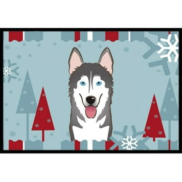 Carolines Treasures BB1714JMAT Winter Holiday Alaskan Malamute Indoor & Outdoor Mat- 24 x 36 in.