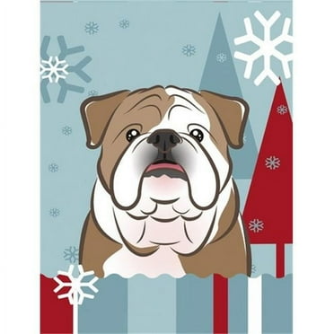 Carolines Treasures BB1715GF Winter Holiday English Bulldog Flag Garden Size
