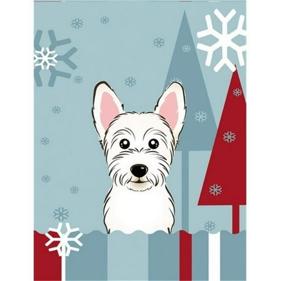 Caroline's Treasures BB1722CHF Winter Holiday Westie Flag Canvas House Size , Large, multicolor