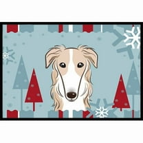 Caroline's Treasures BB1724MAT Winter Holiday Borzoi Door Mat, Indoor Rug or Outdoor Welcome Mat 18x27 Doormat , 18H X