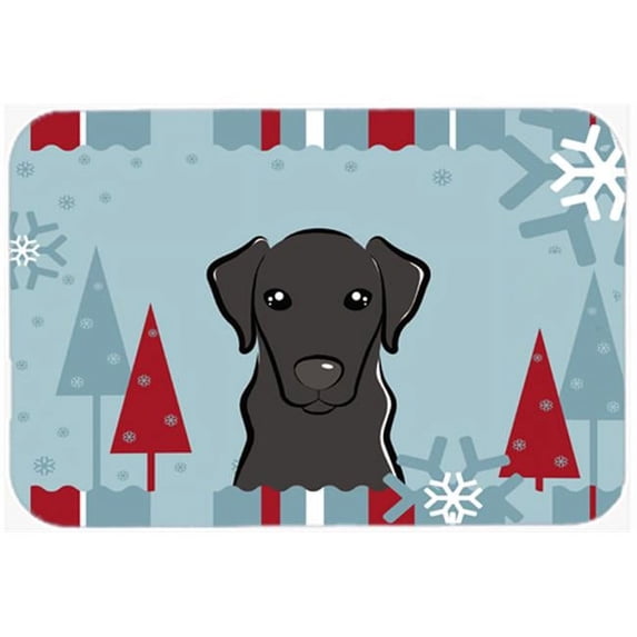 Carolines Treasures BB1731CMT Winter Holiday Black Labrador Kitchen & Bath Mat, 20 x 30