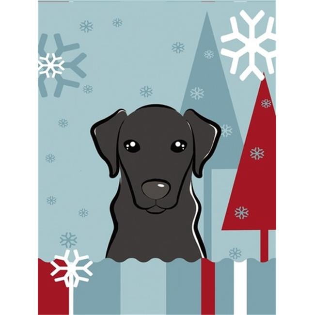 Caroline's Treasures BB1731GF Winter Holiday Black Labrador Flag Garden Size , Small, multicolor