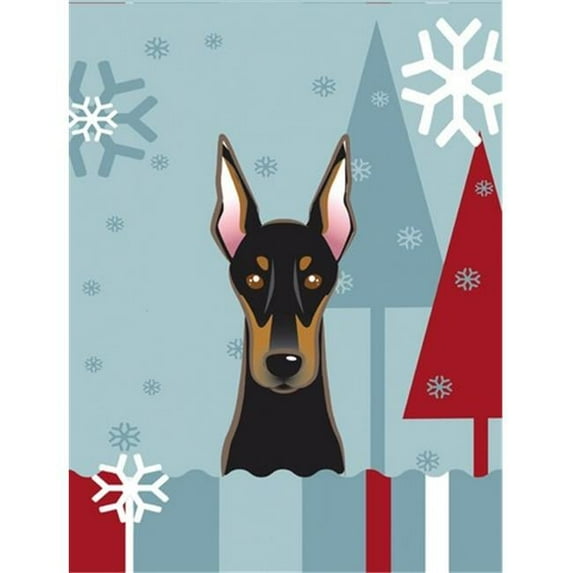 Caroline's Treasures BB1741GF Winter Holiday Doberman Flag Garden Size , Small, multicolor