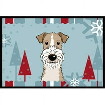 Carolines Treasures BB1743JMAT Winter Holiday Wire Haired Fox Terrier Indoor & Outdoor Mat- 24 x 36 in.