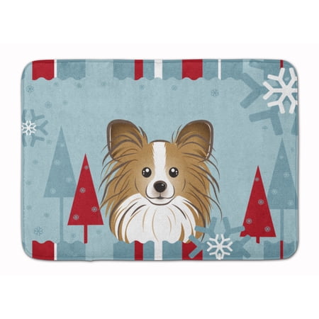 Carolines Treasures BB1744RUG Winter Holiday Papillon Machine Washable Memory Foam Mat 19 X 27" multicolor