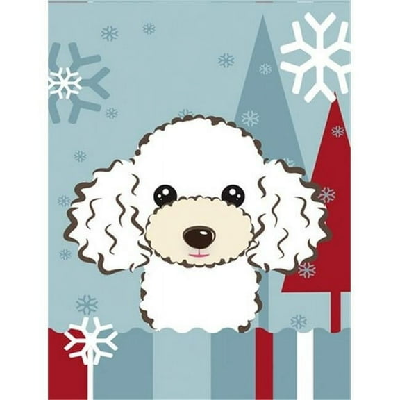 Caroline's Treasures BB1753GF Winter Holiday White Poodle Flag Garden Size , Small, multicolor