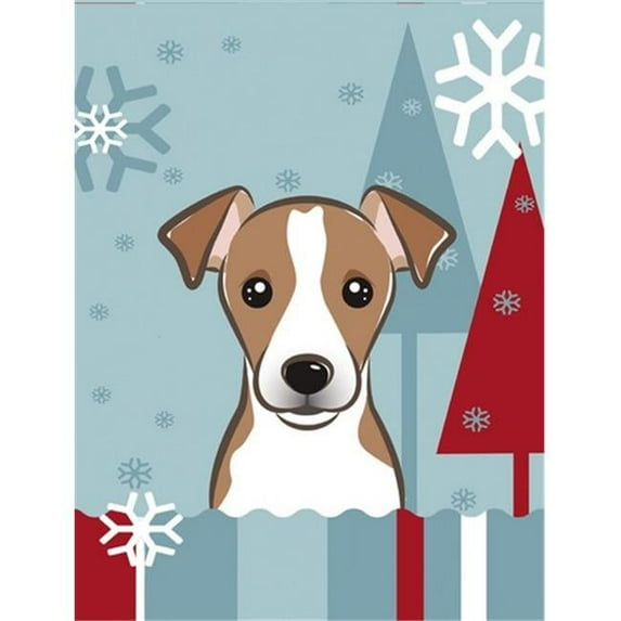 Caroline's Treasures BB1756GF Winter Holiday Jack Russell Terrier Flag Garden Size , Small, multicolor