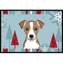 Caroline's Treasures BB1756JMAT Winter Holiday Jack Russell Terrier Door Mat, Indoor Rug or Outdoor Welcome Mat 24x36