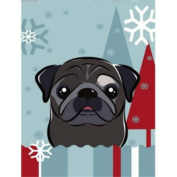 Carolines Treasures BB1759GF Winter Holiday Black Pug Flag Garden Size